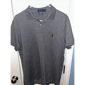 Ralph Lauren Shirt Mens Size Large Polo Charcoal Short Sleeve Cotton